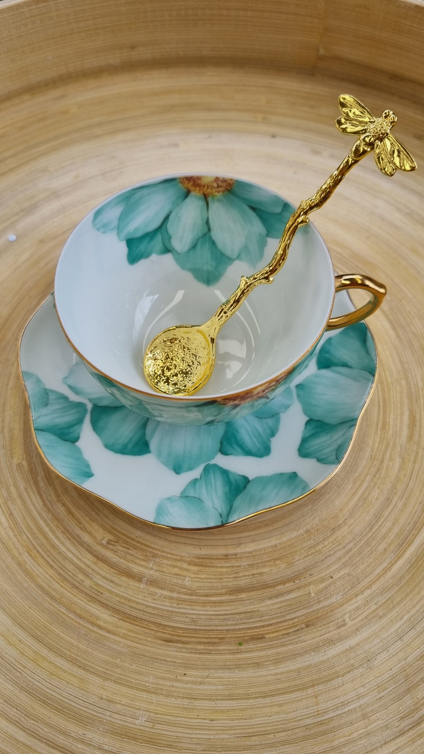 Flower tea cup and saucer set